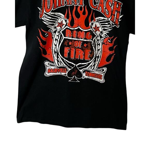 Johnny Cash T-Shirt Mens Size M Black RING OF FIRE Short Sleeve Cotton Tee - Picture 4 of 8